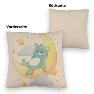 Schlafender Bär im Mond Kissen