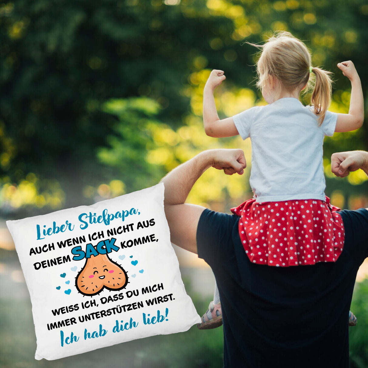 Stiefpapa ich hab dich lieb Kissen mit Spruch
