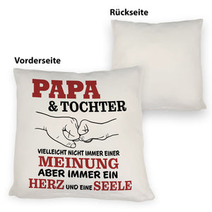 Papa & Tochter Kissen in lila mit Spruch Ein Herz und eine Seele
