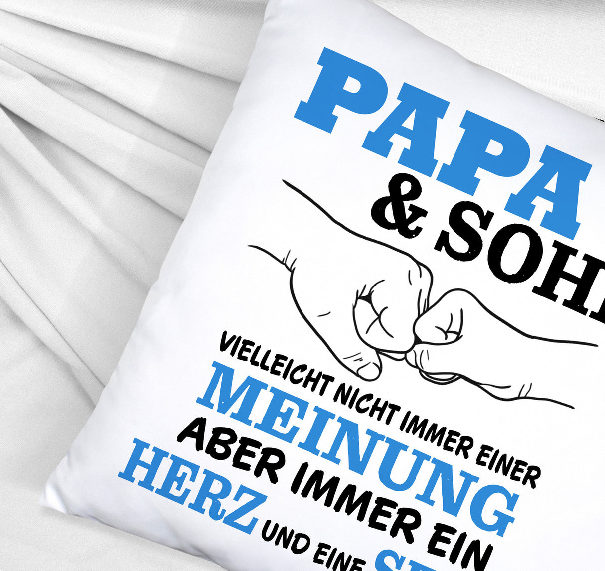 Papa & Sohn Kissen mit Spruch Ein Herz und eine Seele