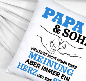Papa & Sohn Kissen mit Spruch Ein Herz und eine Seele