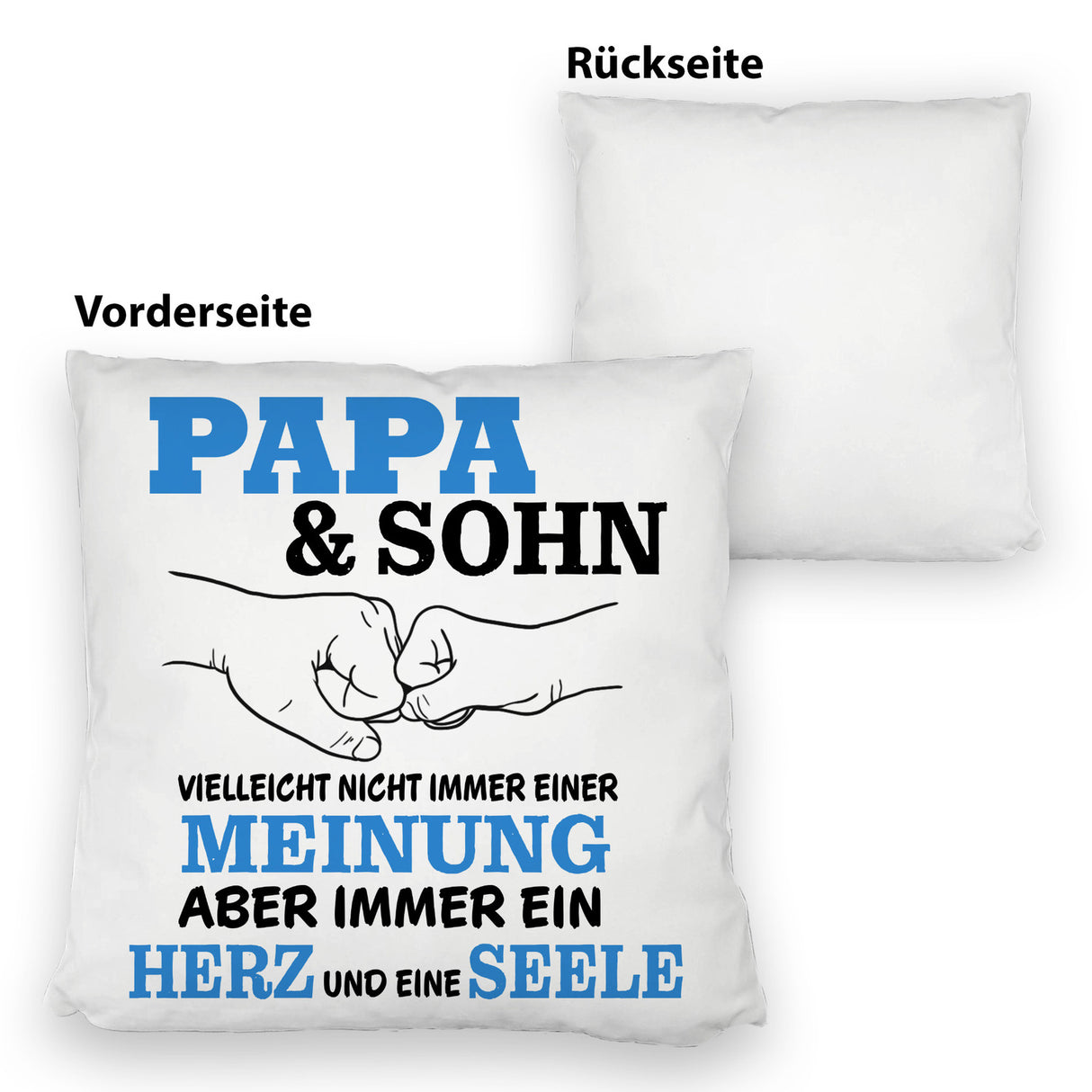 Papa & Sohn Kissen mit Spruch Ein Herz und eine Seele