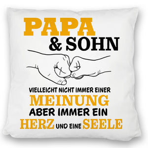 Papa & Sohn Kissen mit Spruch Ein Herz und eine Seele
