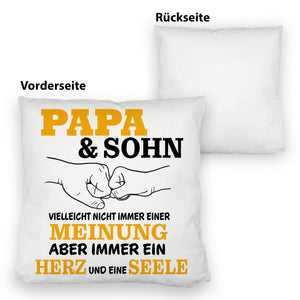 Papa & Sohn Kissen mit Spruch Ein Herz und eine Seele