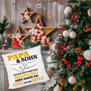 Papa & Sohn Kissen mit Spruch Ein Herz und eine Seele