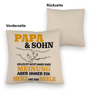 Papa & Sohn Kissen mit Spruch Ein Herz und eine Seele