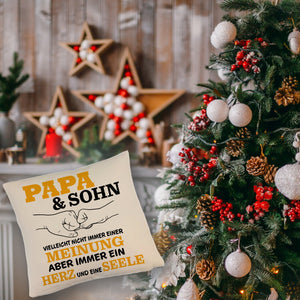 Papa & Sohn Kissen mit Spruch Ein Herz und eine Seele