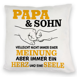 Papa & Sohn Kissen mit Spruch Ein Herz und eine Seele