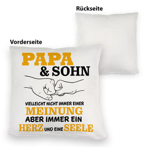 Papa & Sohn Kissen mit Spruch Ein Herz und eine Seele