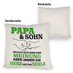 Papa & Sohn Kissen mit Spruch Ein Herz und eine Seele