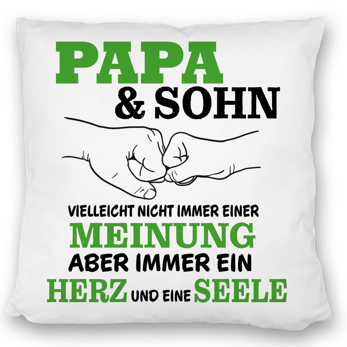 Papa & Sohn Kissen mit Spruch Ein Herz und eine Seele