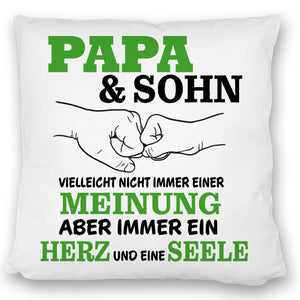 Papa & Sohn Kissen mit Spruch Ein Herz und eine Seele