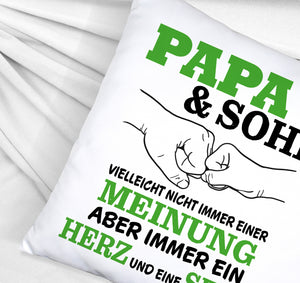 Papa & Sohn Kissen mit Spruch Ein Herz und eine Seele