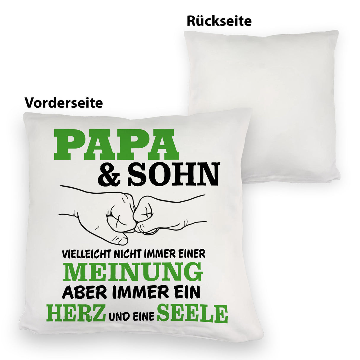 Papa & Sohn Kissen mit Spruch Ein Herz und eine Seele