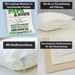 Papa & Sohn Kissen mit Spruch Ein Herz und eine Seele