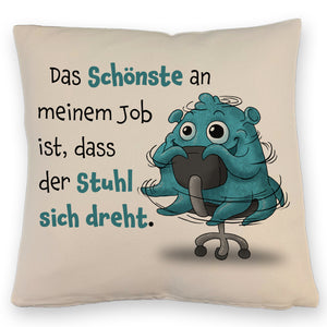 Freches Monster Kissen mit lustigem Spruch