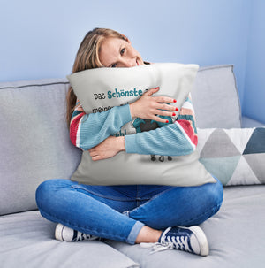 Freches Monster Kissen mit lustigem Spruch