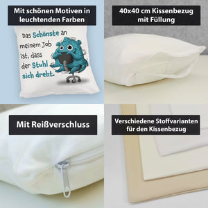 Freches Monster Kissen mit lustigem Spruch