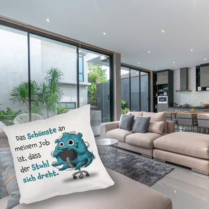 Freches Monster Kissen mit lustigem Spruch