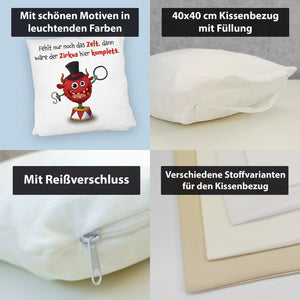 Freches Monster Kissen mit lustigem Spruch