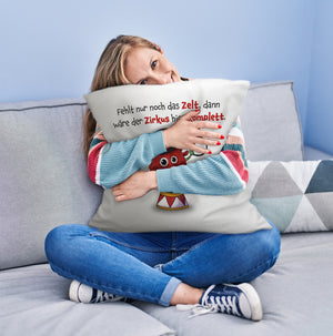 Freches Monster Kissen mit lustigem Spruch