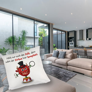 Freches Monster Kissen mit lustigem Spruch