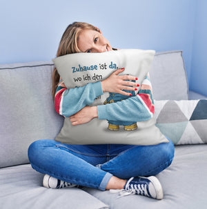 Freches Monster Kissen mit lustigem Spruch