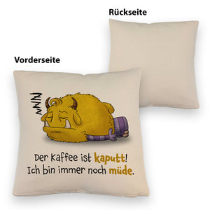 Freches Monster Kissen mit lustigem Spruch