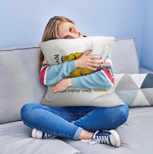 Freches Monster Kissen mit lustigem Spruch