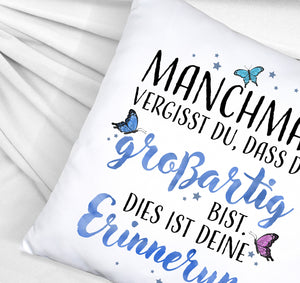 Du bist großartig Kissen mit liebevollem Spruch