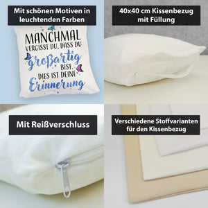 Du bist großartig Kissen mit liebevollem Spruch