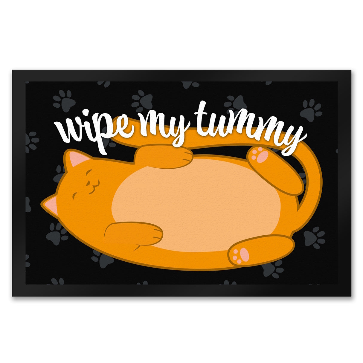 Wipe my tummy Katze Fußmatte in 35x50 cm und Spruch