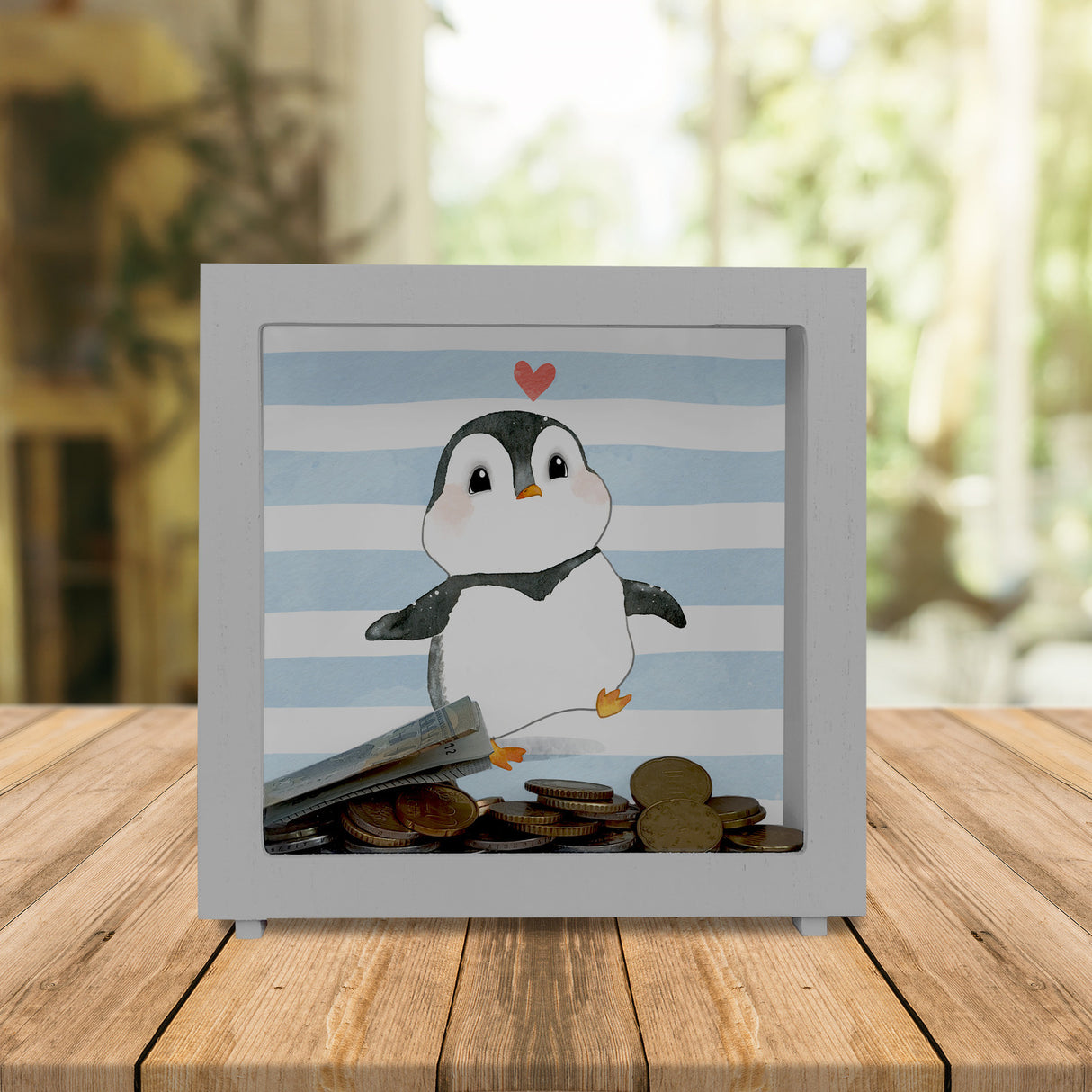 Pinguin im Aquarell-Stil Spardose