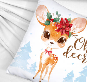Oh deer Rehkitz Kissen im Aquarell-Stil