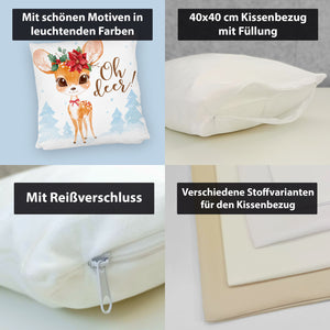 Oh deer Rehkitz Kissen im Aquarell-Stil