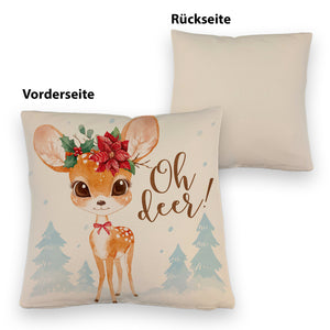 Oh deer Rehkitz Kissen im Aquarell-Stil