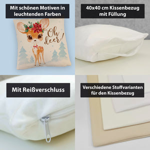 Oh deer Rehkitz Kissen im Aquarell-Stil