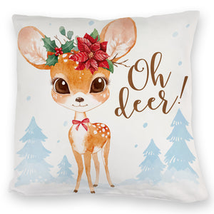 Oh deer Rehkitz Kissen im Aquarell-Stil