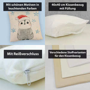 Pinguin mit roter Mütze Kissen