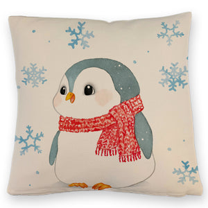 Pinguin mit roter Mütze Kissen