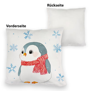 Pinguin mit roter Mütze Kissen