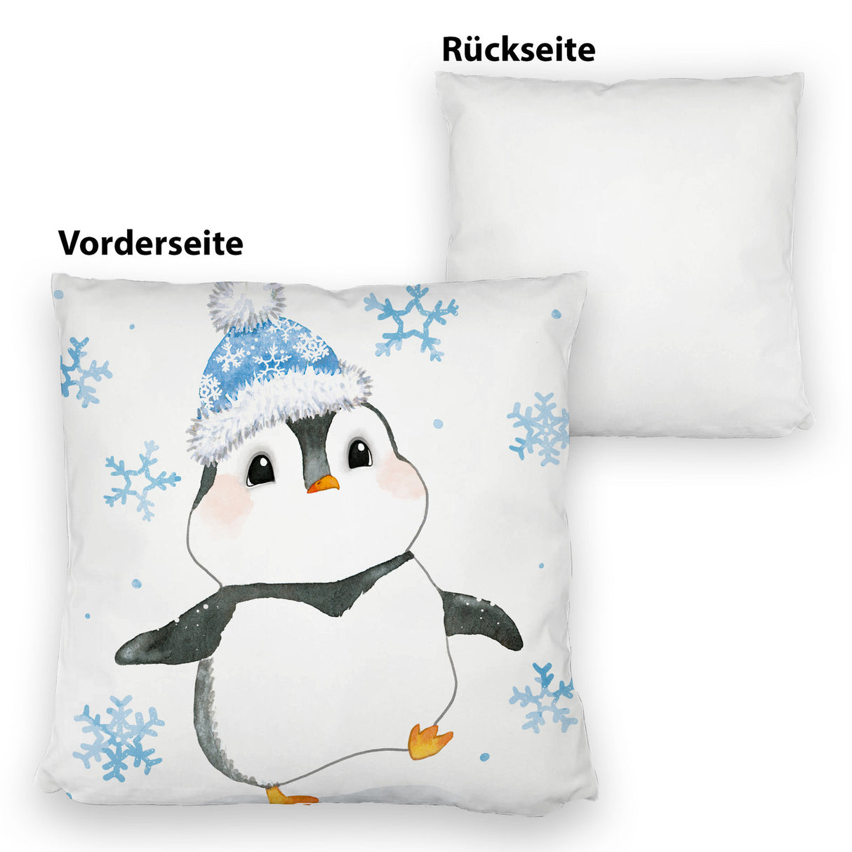 Pinguin mit roter Mütze Kissen