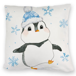 Pinguin mit roter Mütze Kissen