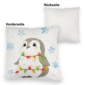 Pinguin mit roter Mütze Kissen