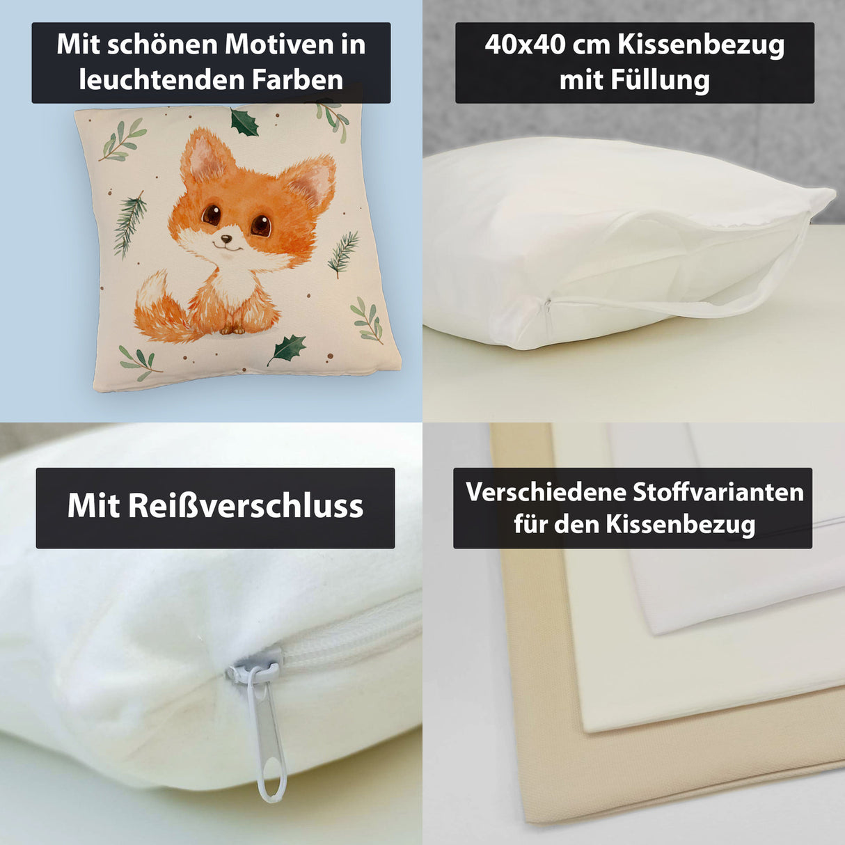 Baby Fuchs im Aquarell-Stil Kissen