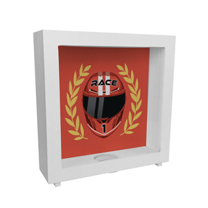 Motorsport-Helm Spardose mit Siegerkranz