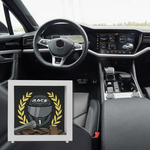 Motorsport-Helm Spardose mit Siegerkranz
