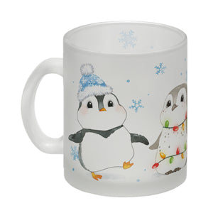 Pinguin Familie in Weihnachtsstimmung Kaffeebecher