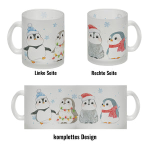 Pinguin Familie in Weihnachtsstimmung Kaffeebecher