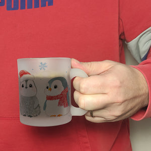 Pinguin Familie in Weihnachtsstimmung Kaffeebecher